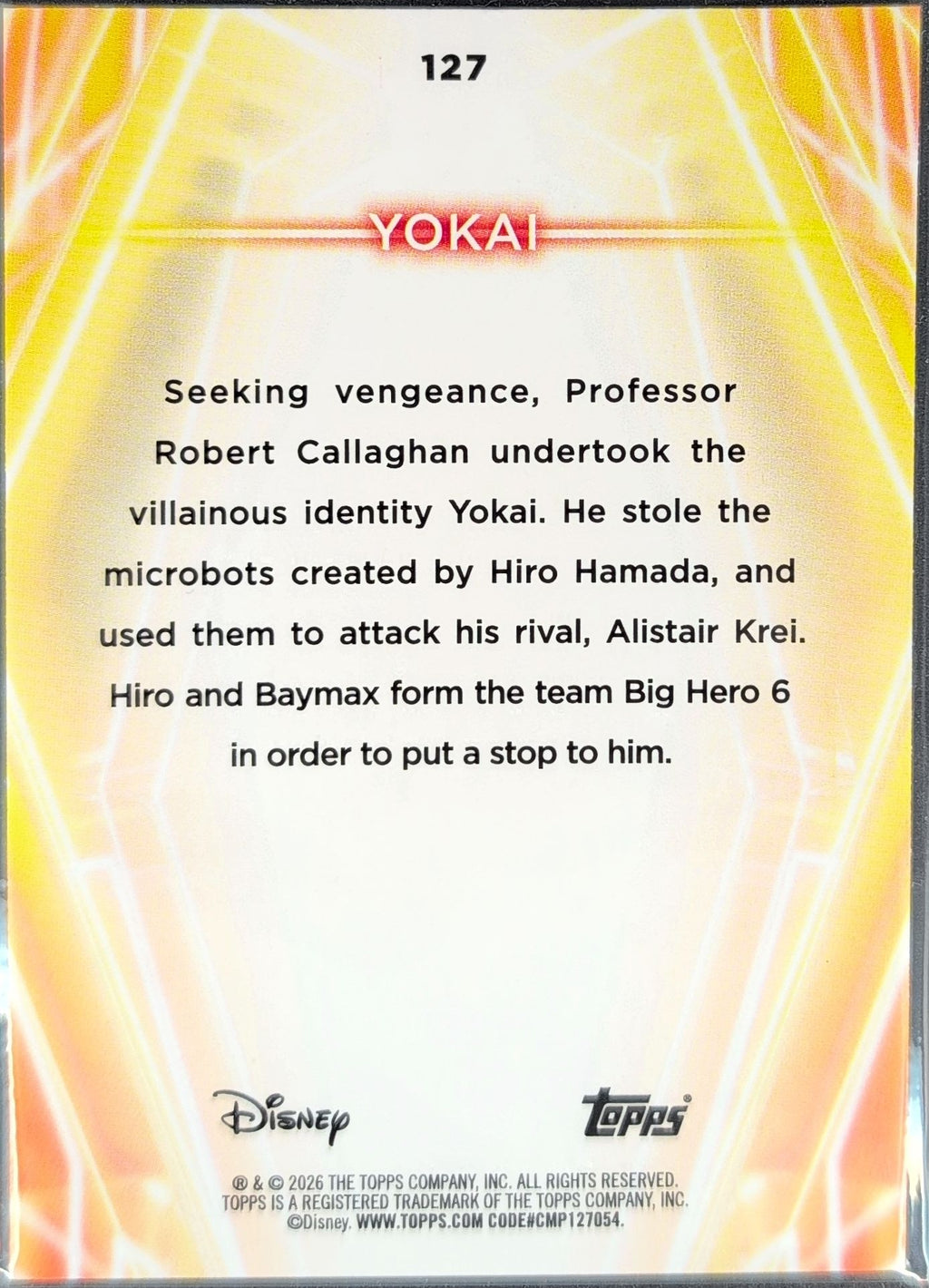 2026 Topps Disney Neon Yokai #127 back