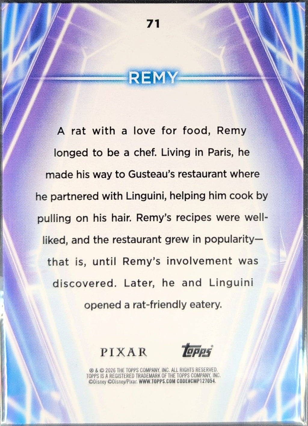 2026 Topps Disney Neon Remy #71 back