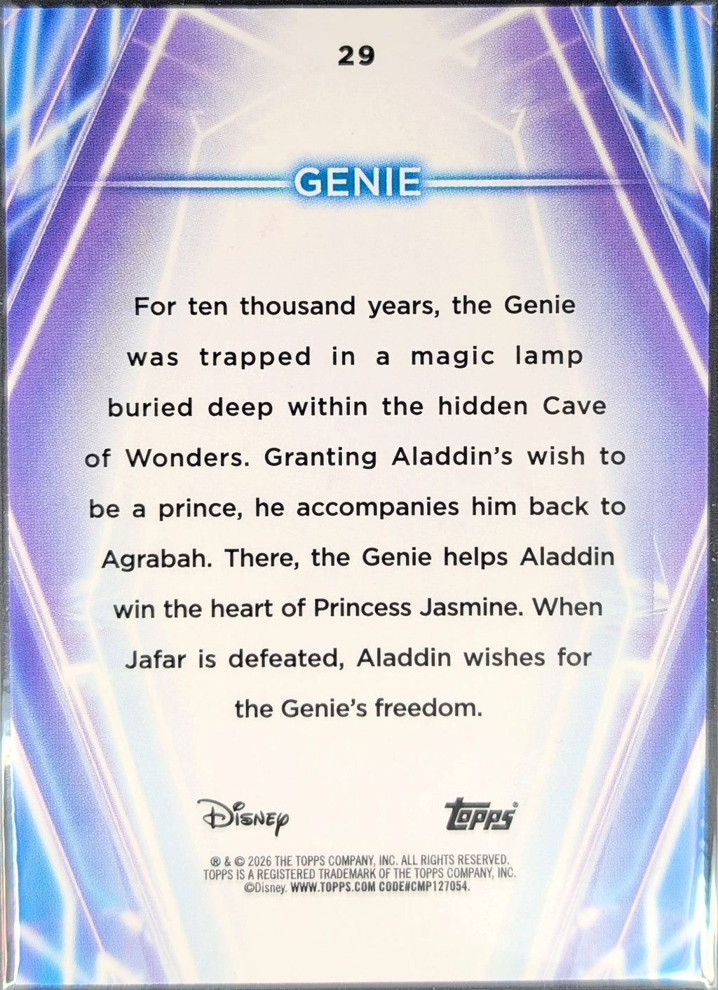 2026 Topps Disney Neon Genie #29 back
