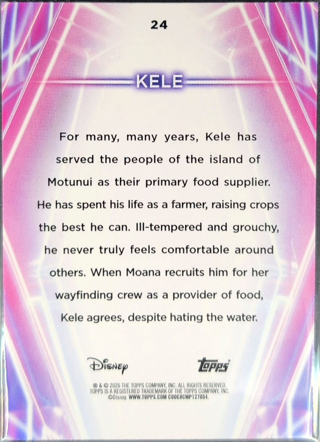 2026 Topps Disney Neon Kele #24 back