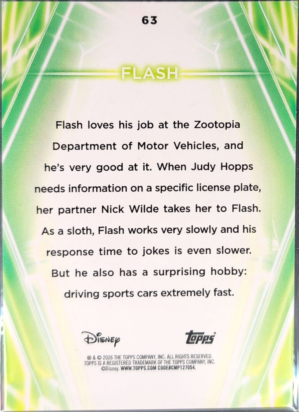 2026 Topps Disney Neon Flash #63 back