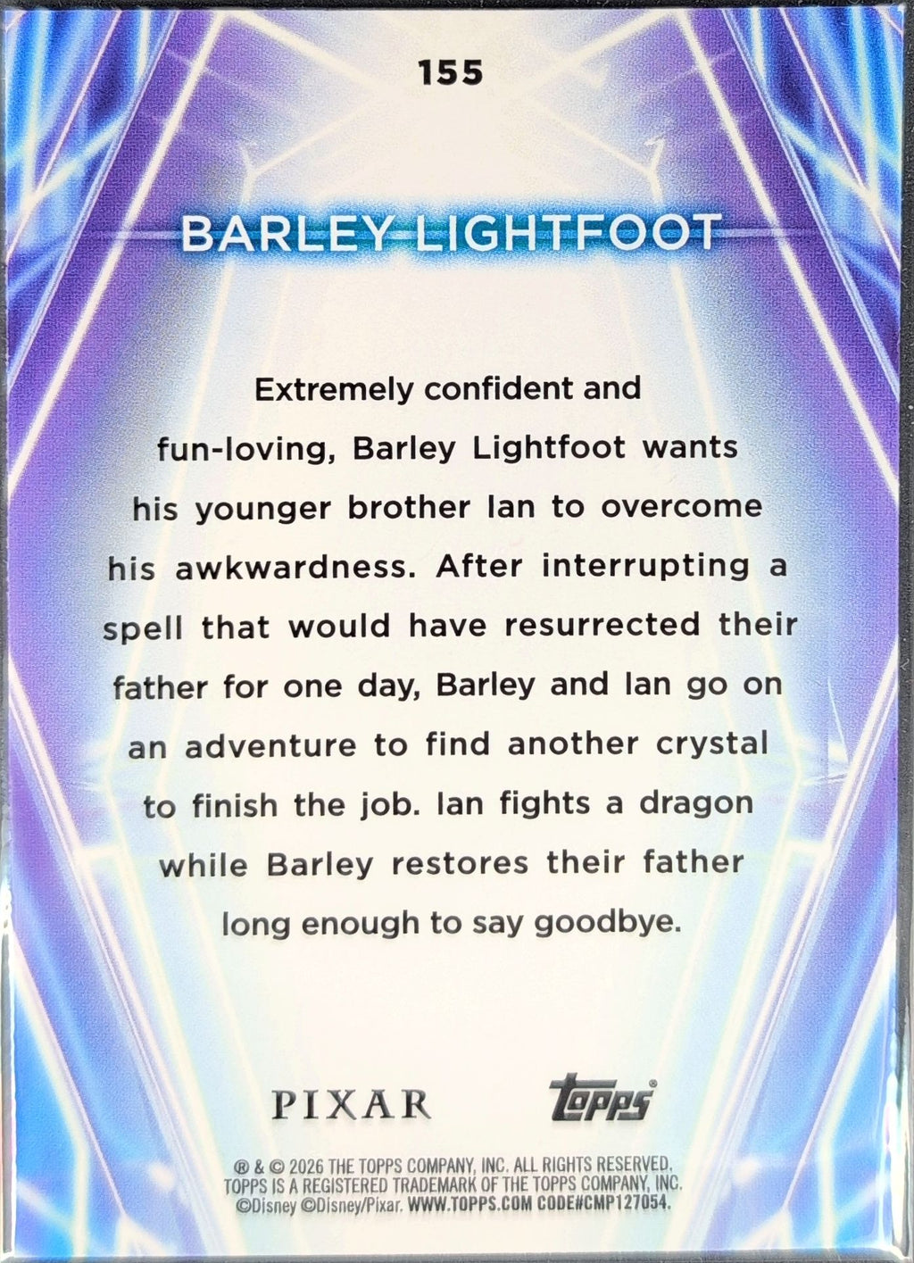 2026 Topps Disney Neon Barley Lightfoot #155 back