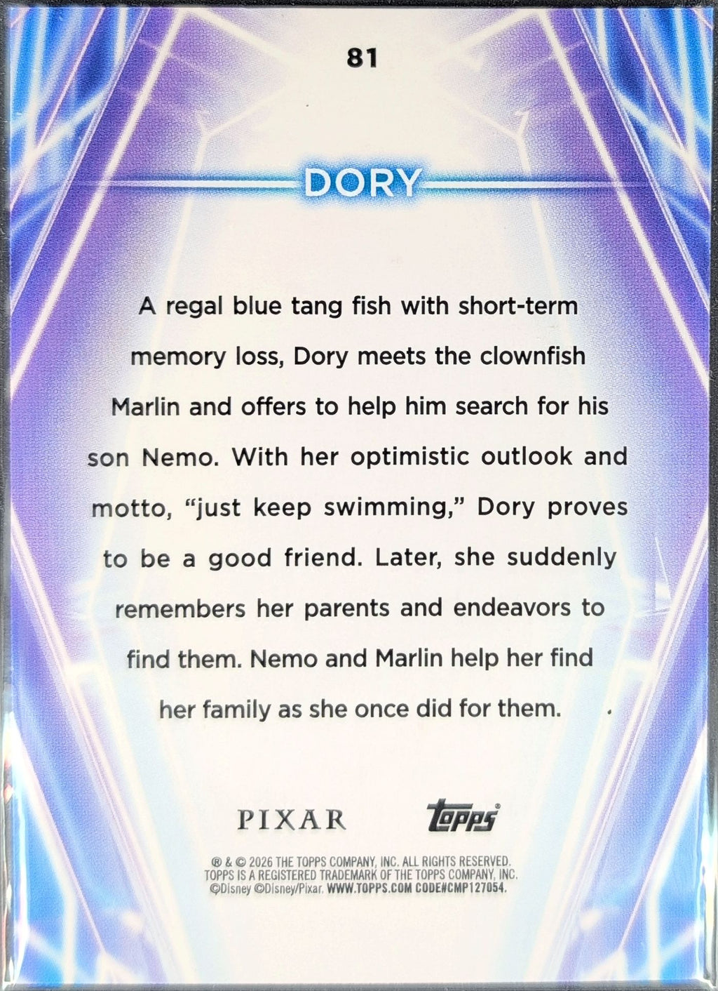 2026 Topps Disney Neon Dory #81 back