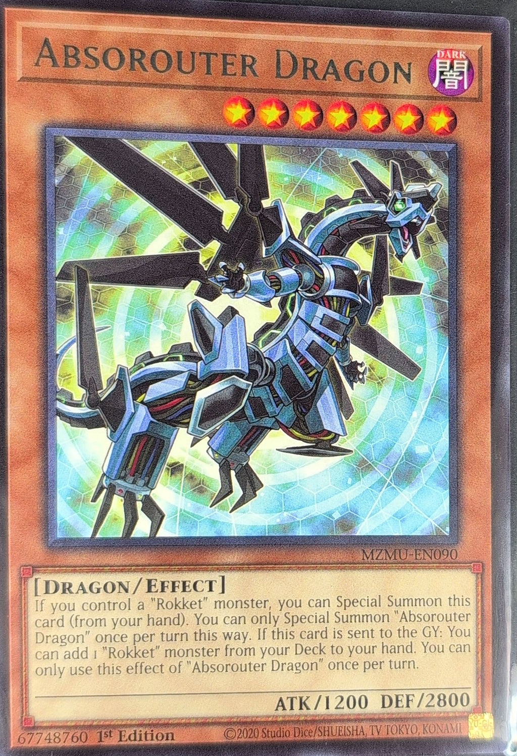 Structure Deck: Rokket Revolt Absorouter Dragon #SDRR-EN005 Super Rare front
