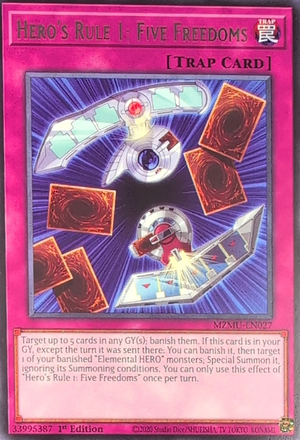 Maze of Muertos Hero's Rule 1: Five Freedoms #MZMU-EN027 Rare front