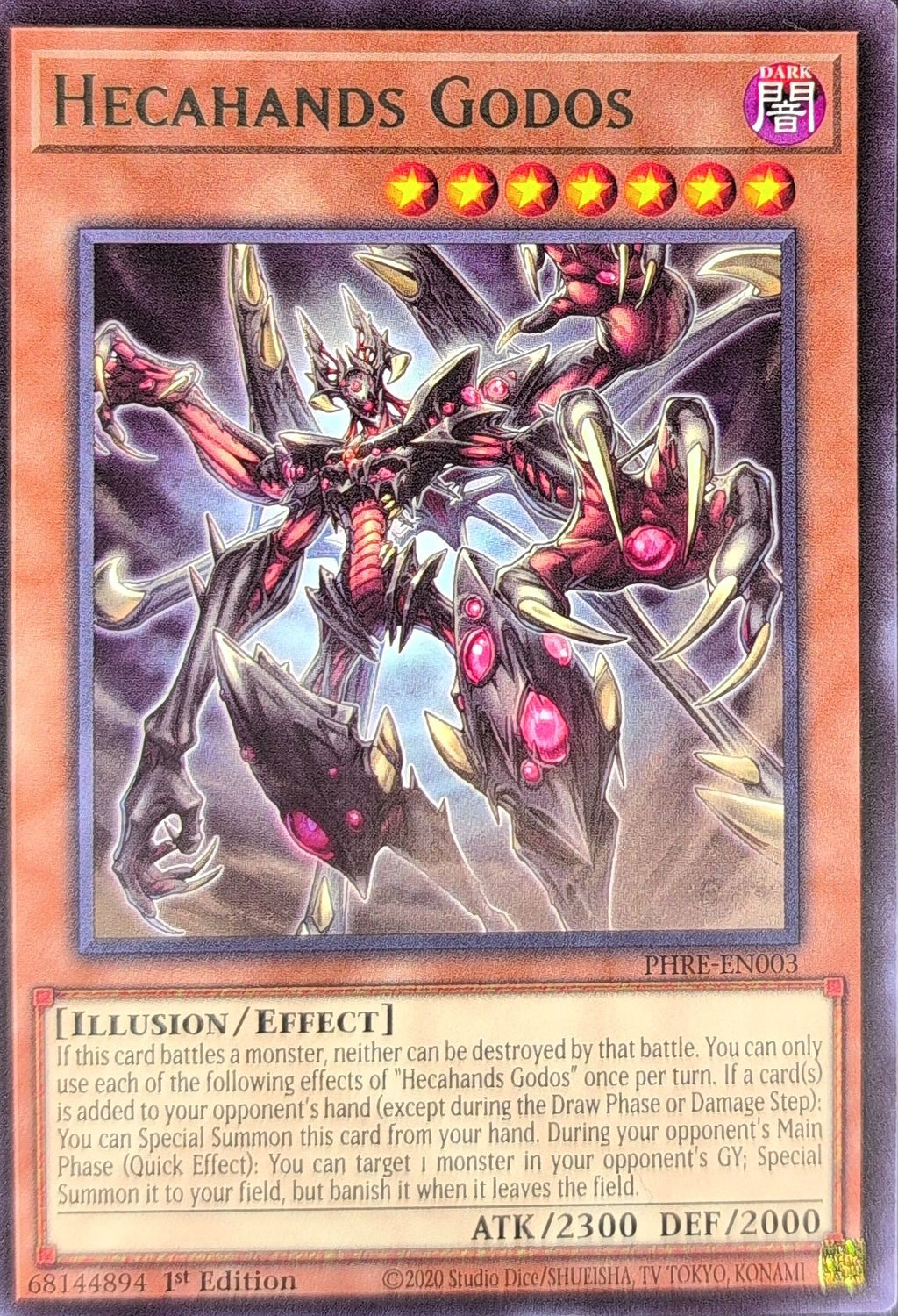 Phantom Revenge Hecahands Godos #PHRE-EN003 Rare front