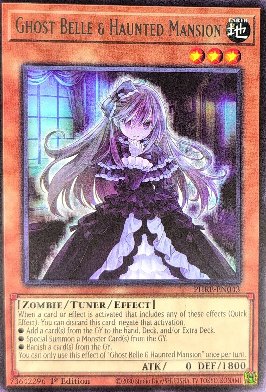 Flames of Destruction Ghost Belle & Haunted Mansion #FLOD-EN033 Secret Rare front