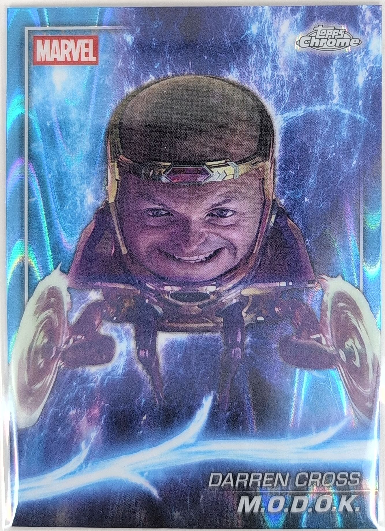 2025 Topps Chrome Marvel Studios M.O.D.O.K. #147 Sky Blue RayWave Refractor front