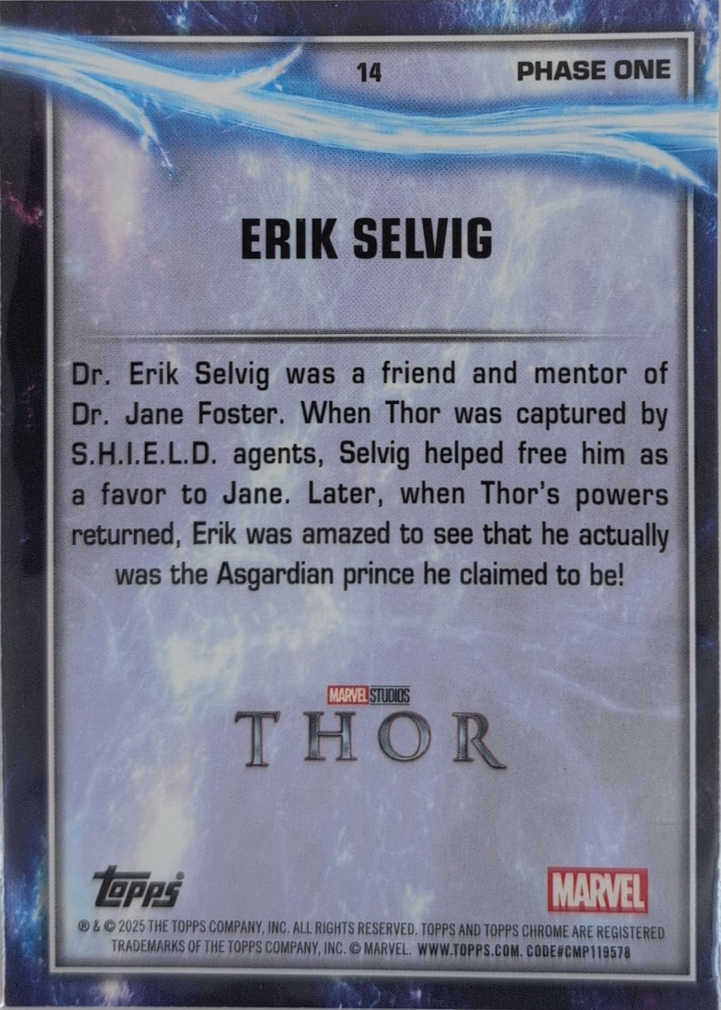2025 Topps Chrome Marvel Studios Erik Selvig #14 back