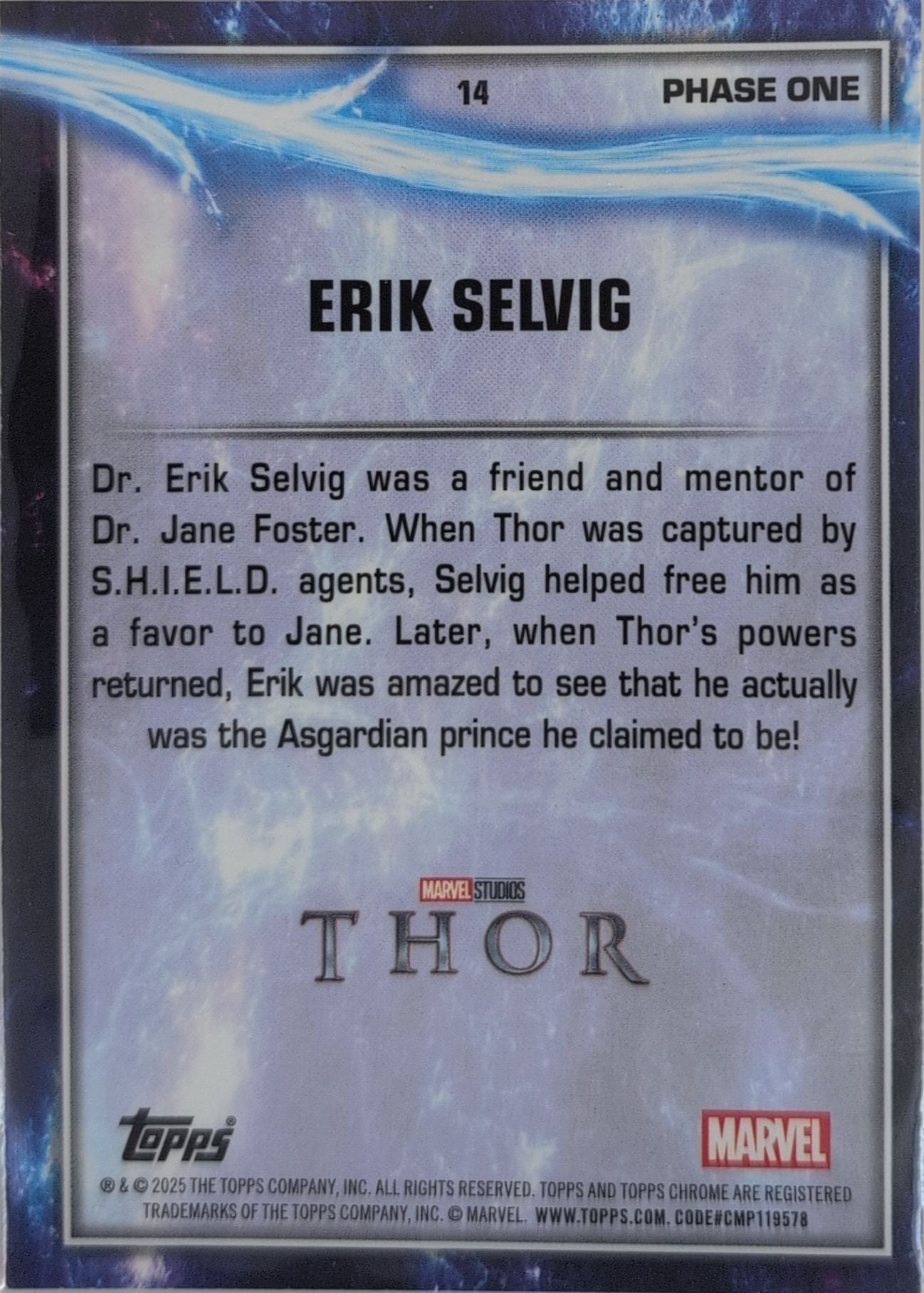 2025 Topps Chrome Marvel Studios Erik Selvig #14 back