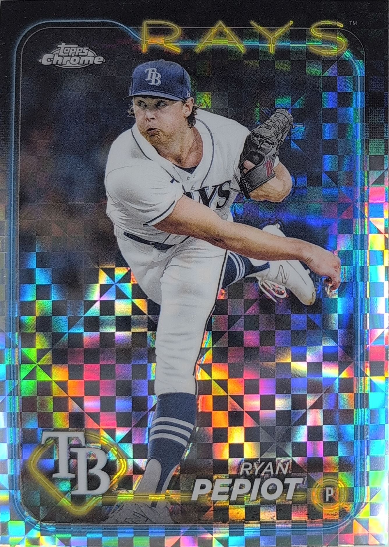 2024 Topps Chrome Ryan Pepiot #128 X-Fractors Tampa Bay Rays front