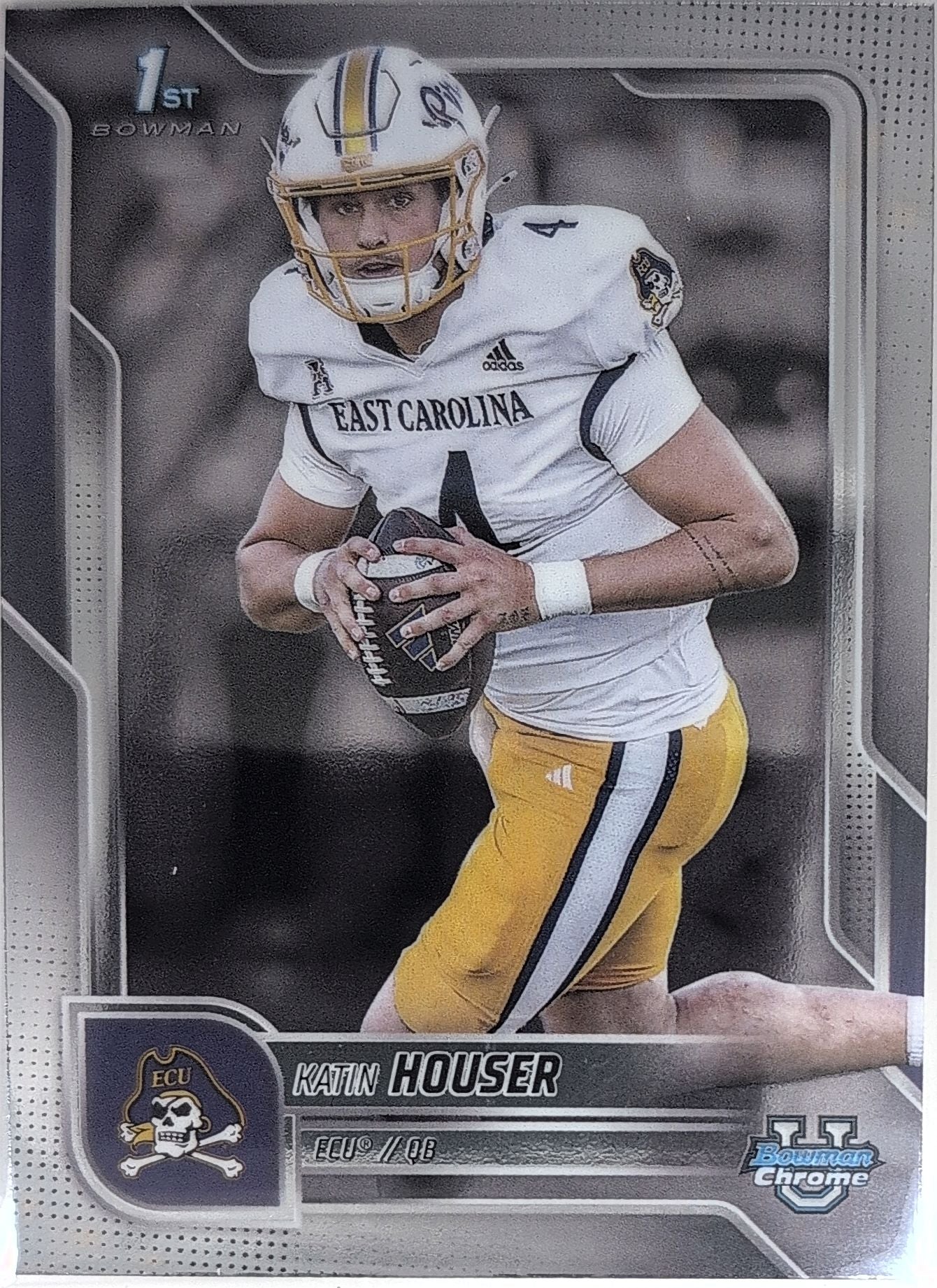 2025 Bowman University Chrome Katin Houser #161 East Carolina Pirates front