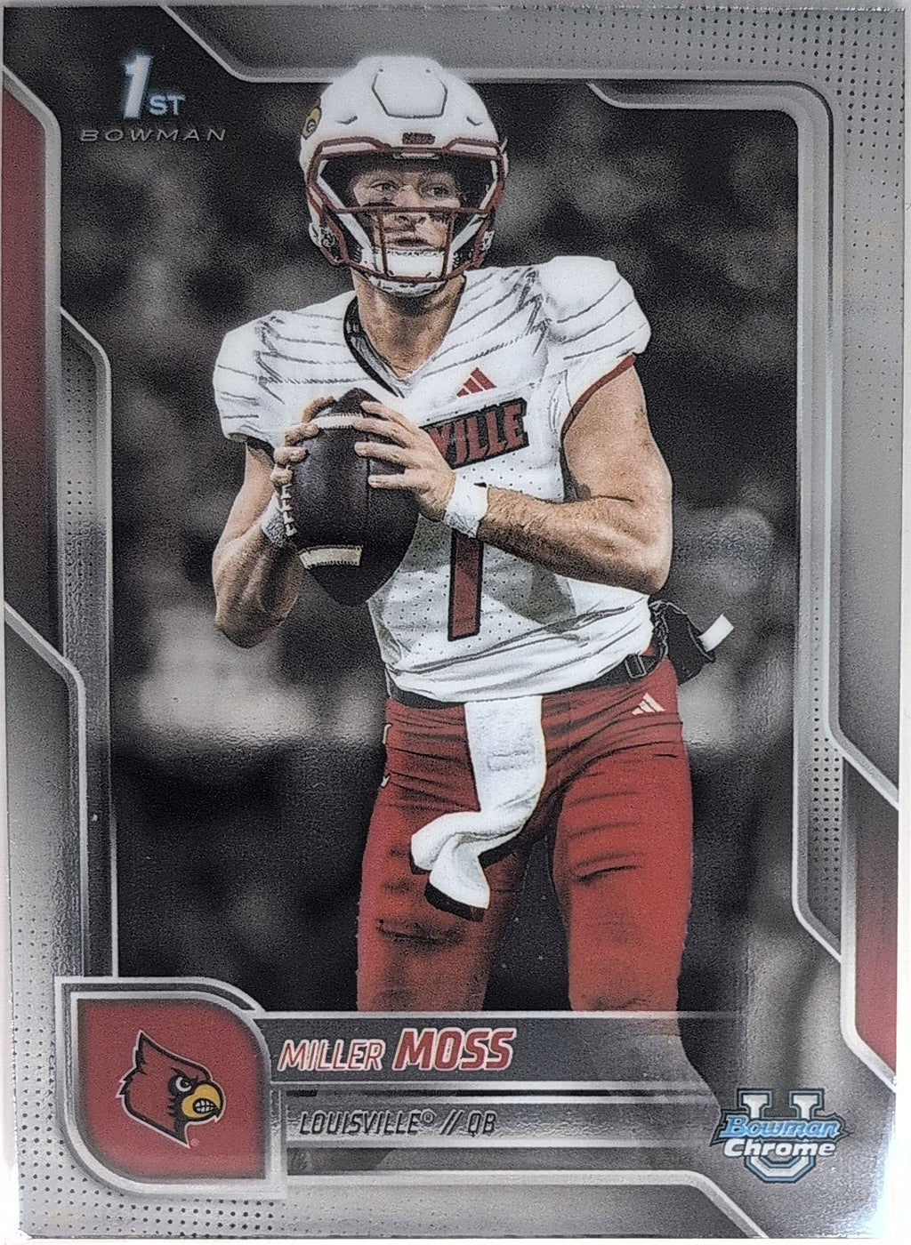 2025 Bowman University Chrome Miller Moss #141 Louisville Cardinals front
