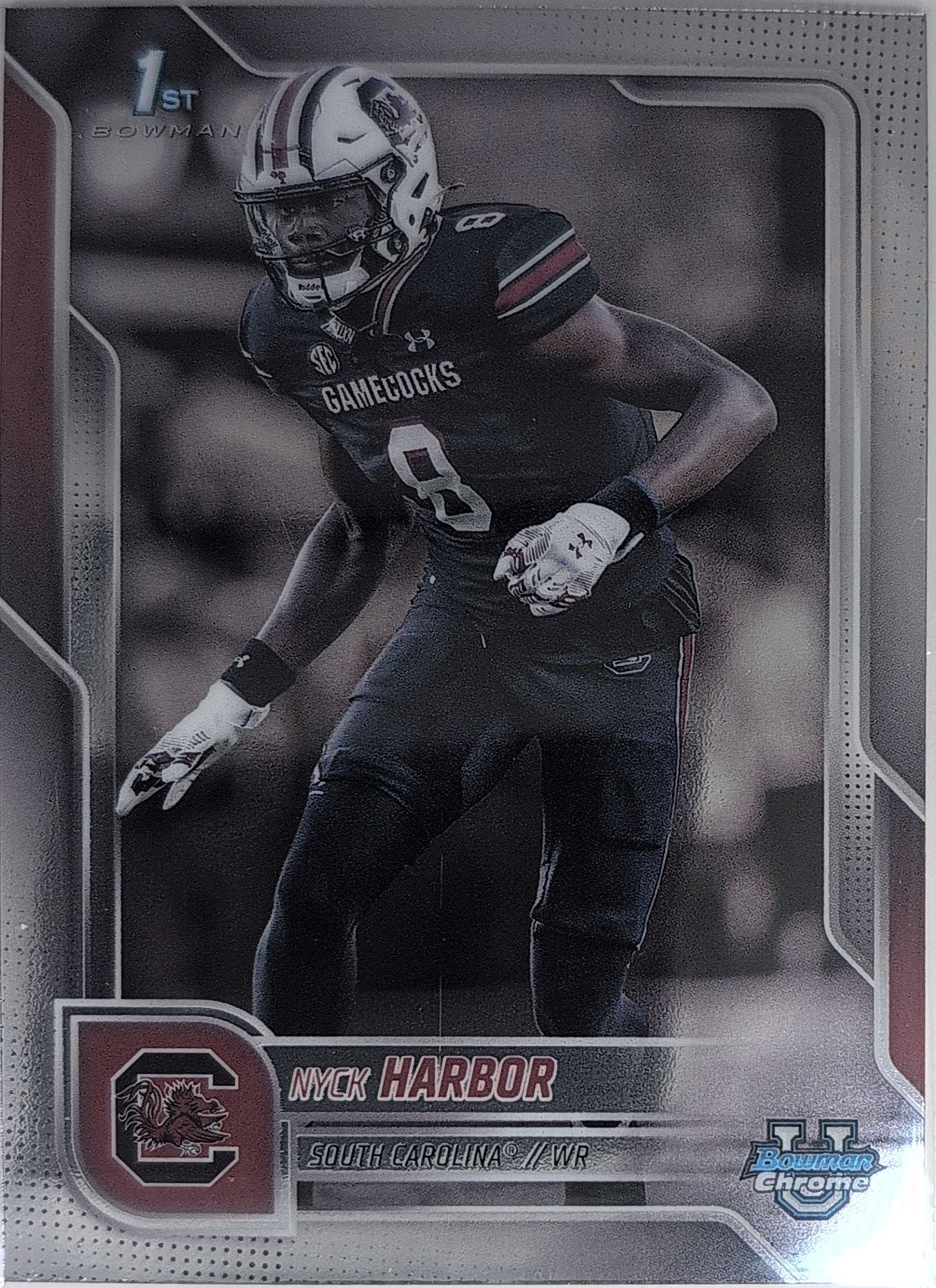 2025 Bowman University Chrome Nyck Harbor #82 South Carolina Gamecocks front