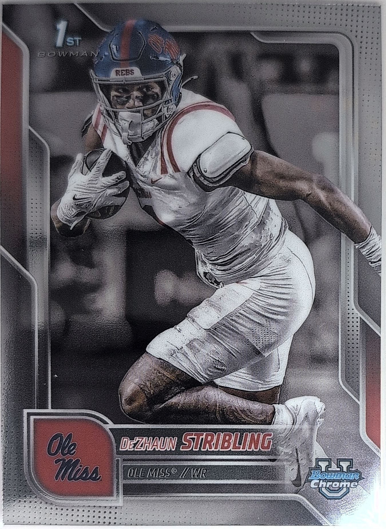 2025 Bowman University Chrome De'Zhaun Stribling #182 Ole Miss Rebels front