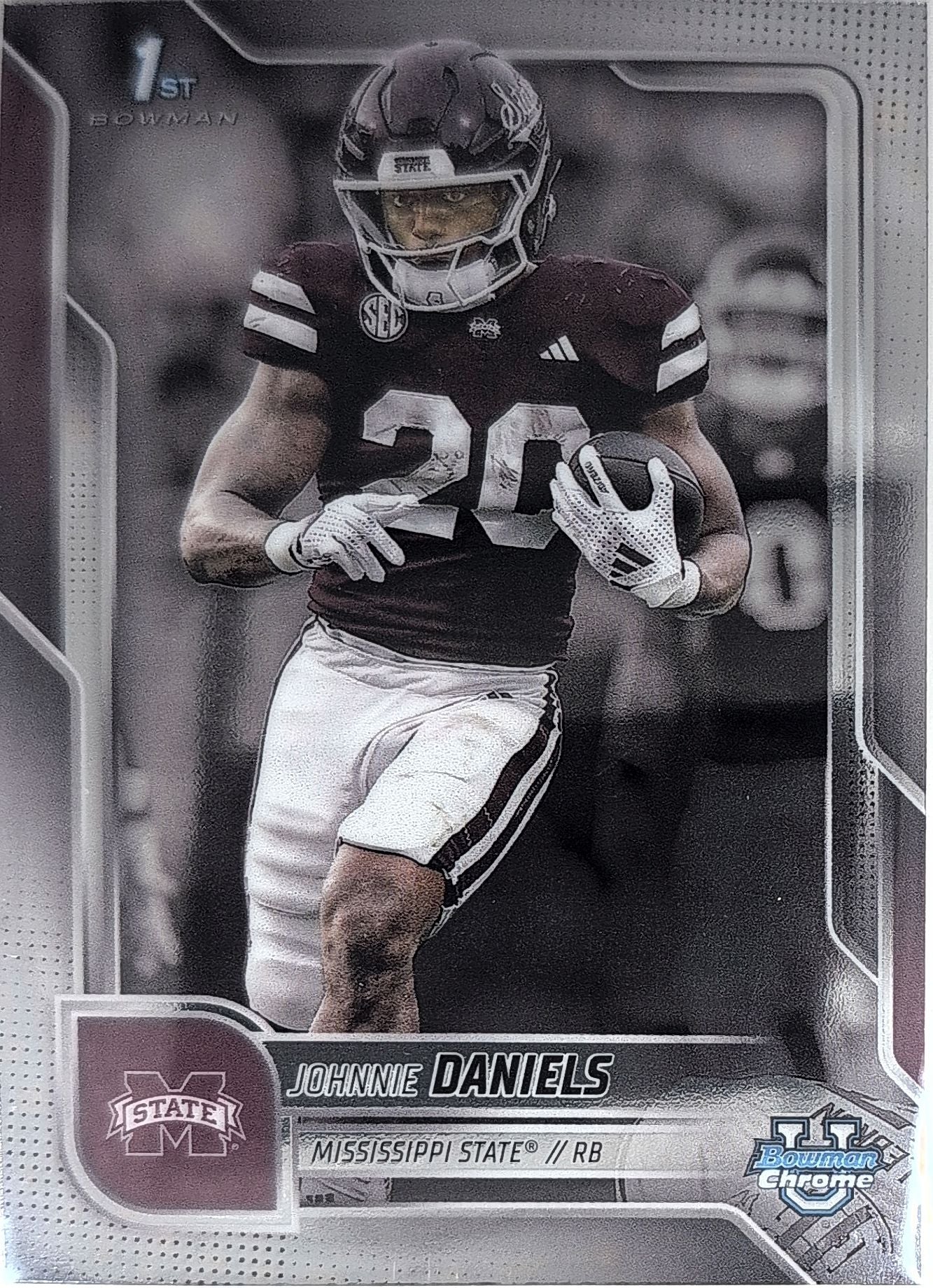 2025 Bowman University Chrome Johnnie Daniels #148 Mississippi State Bulldogs front
