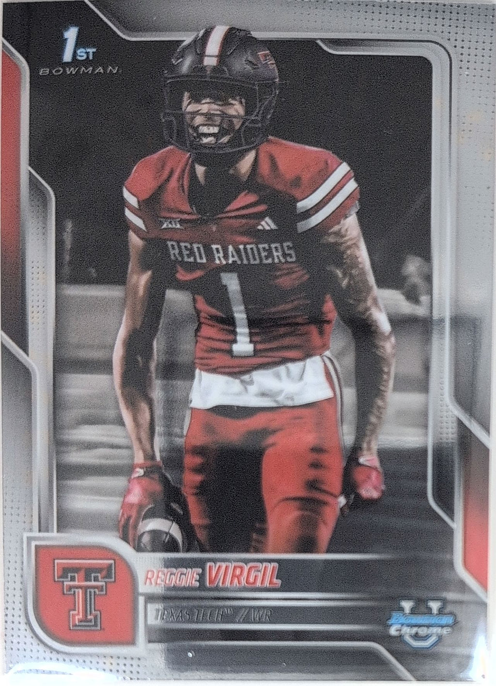 2025 Bowman University Chrome Reggie Virgil #164 Texas Tech Red Raiders front