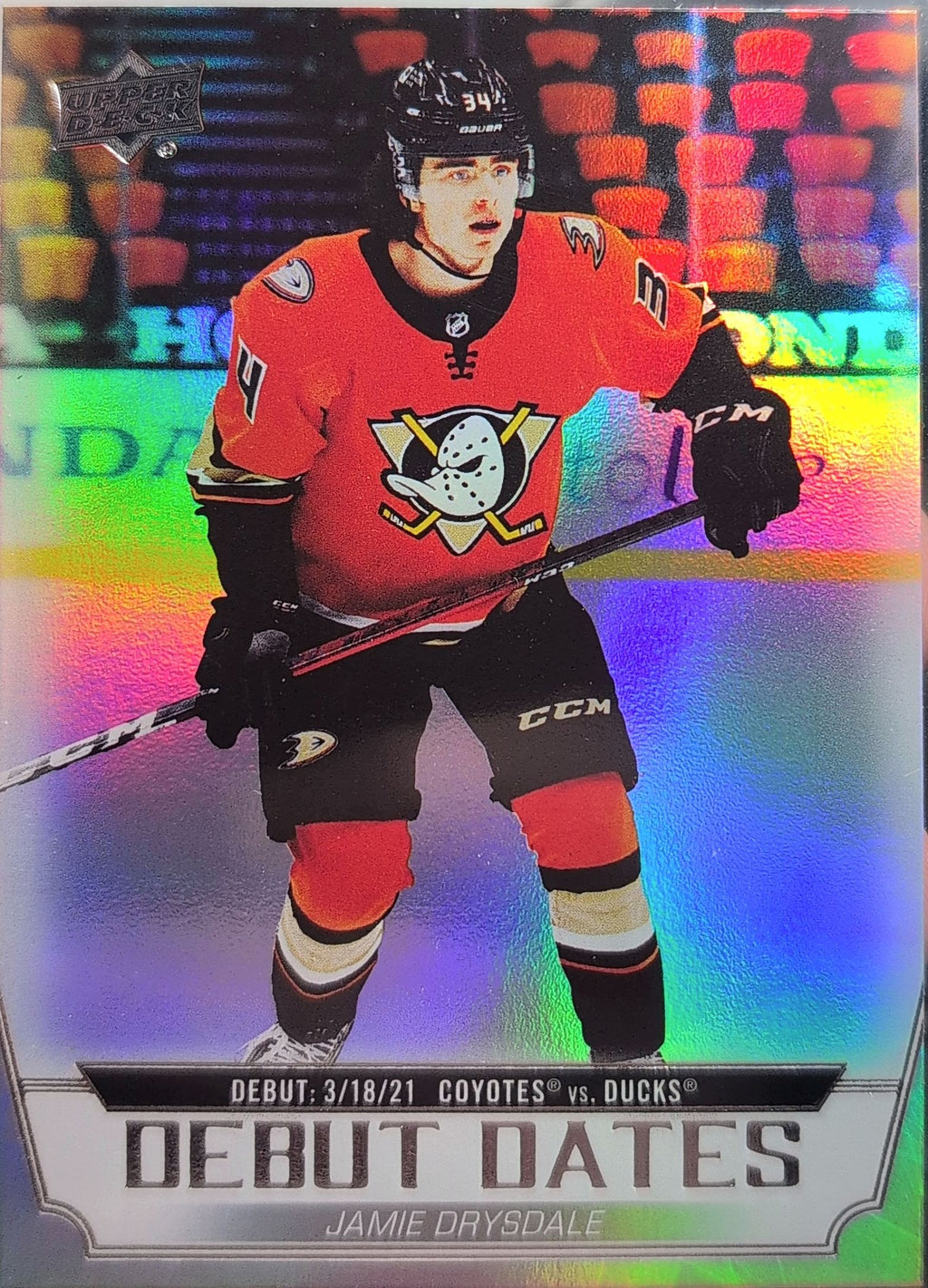 2022-23 Upper Deck Jamie Drysdale #DD-5 Debut Dates Anaheim Ducks front