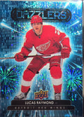 2022-23 Upper Deck Lucas Raymond #DZ-12 Dazzlers Blue Detroit Red Wings front