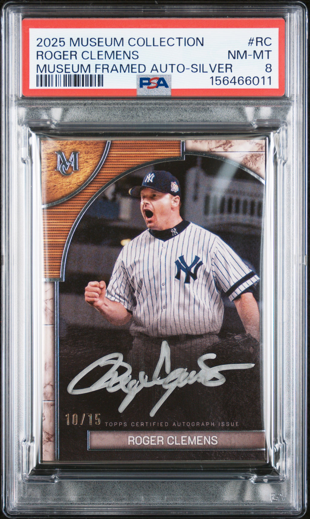 Roger Clemens 2025 Topps Museum Collection Framed Auto Silver Frame #/15