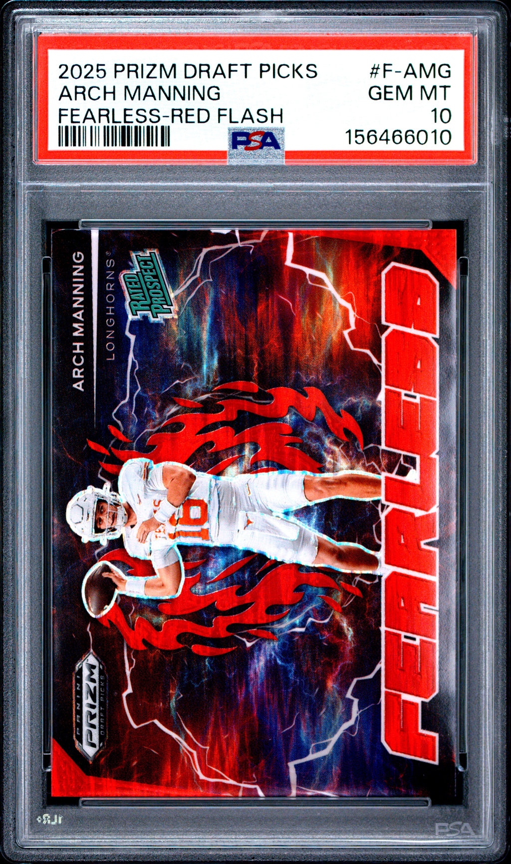 Arch Manning 2025 Prizm Draft Picks Fearless Red Flash PSA 10 #/49