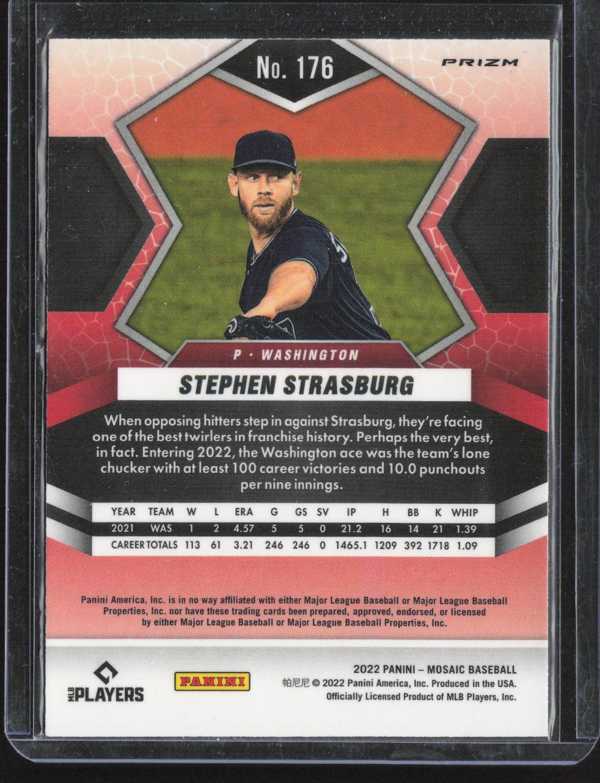 Stephen Strasburg 2022 Panini Mosaic #176 Mosaic Washington Nationals