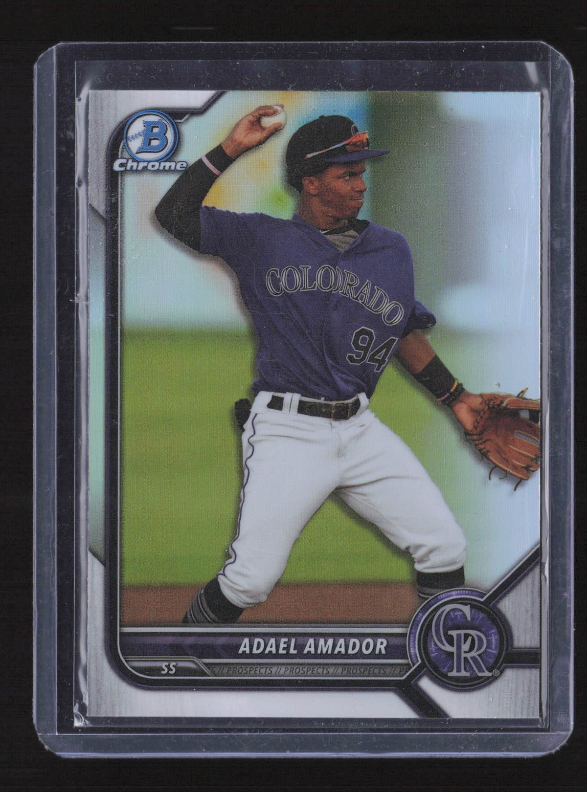 Adael Amador 2022 Bowman Draft #BDC-59 Chrome Refractor Colorado Rockies