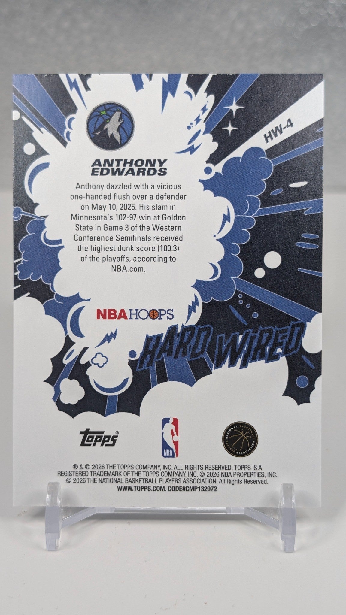 Anthony Edwards 2025-26 Hoops #HW-4 Hard Wired Minnesota Timberwolves